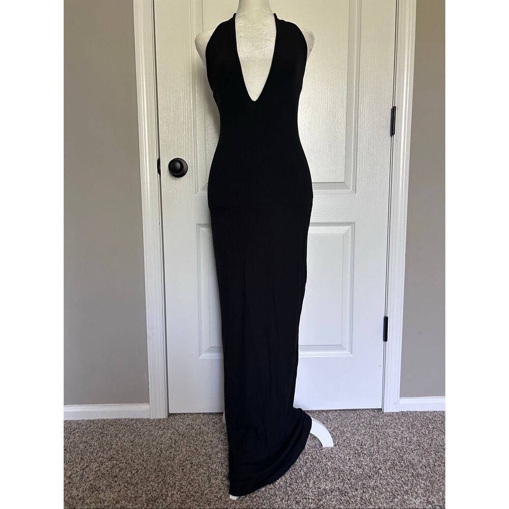 SKIMS Black Halter Neck Maxi Dress - Picture 2 of 7